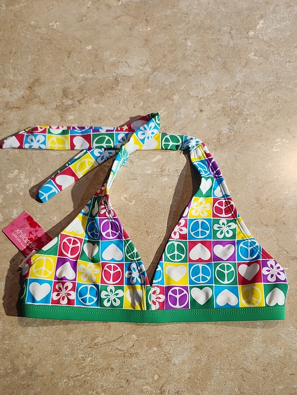 Xhilaration Colorful Triangle Bikini Top Girls XL